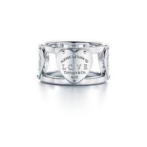 Return to Tiffany Love Heart Wide Rivet Ring